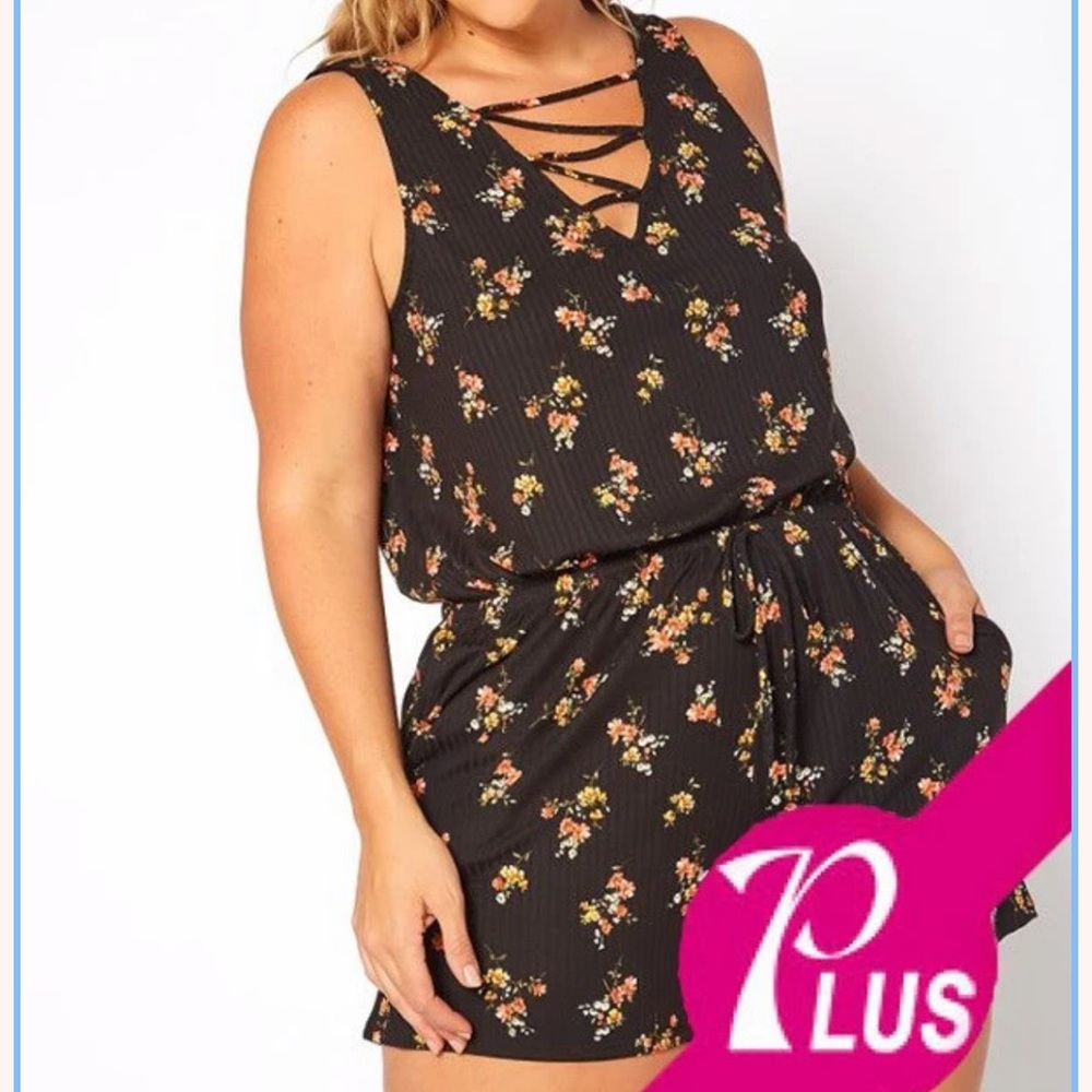 Plus Floral Romper